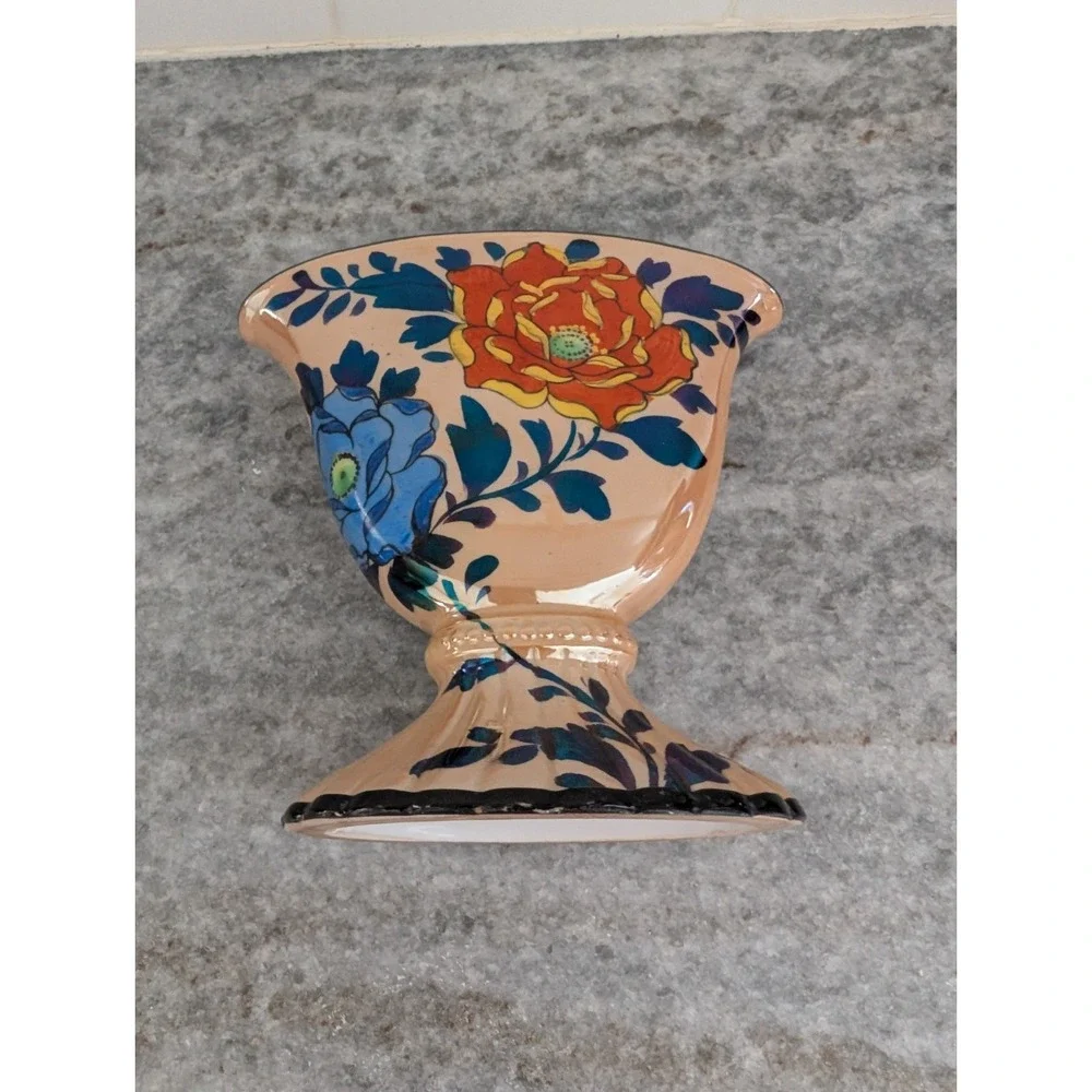Lusterware Base Hand Painted Flowers Made In‎ Japan Vintage Fan Vase